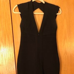 Gracia Black Low V Bandage Dress